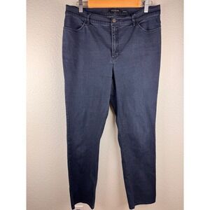 Lafayette 148 New York Thompson Denim Jeans Size 12 Slim‎ Straight Dark Wash
